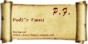 Poór Fanni névjegykártya
